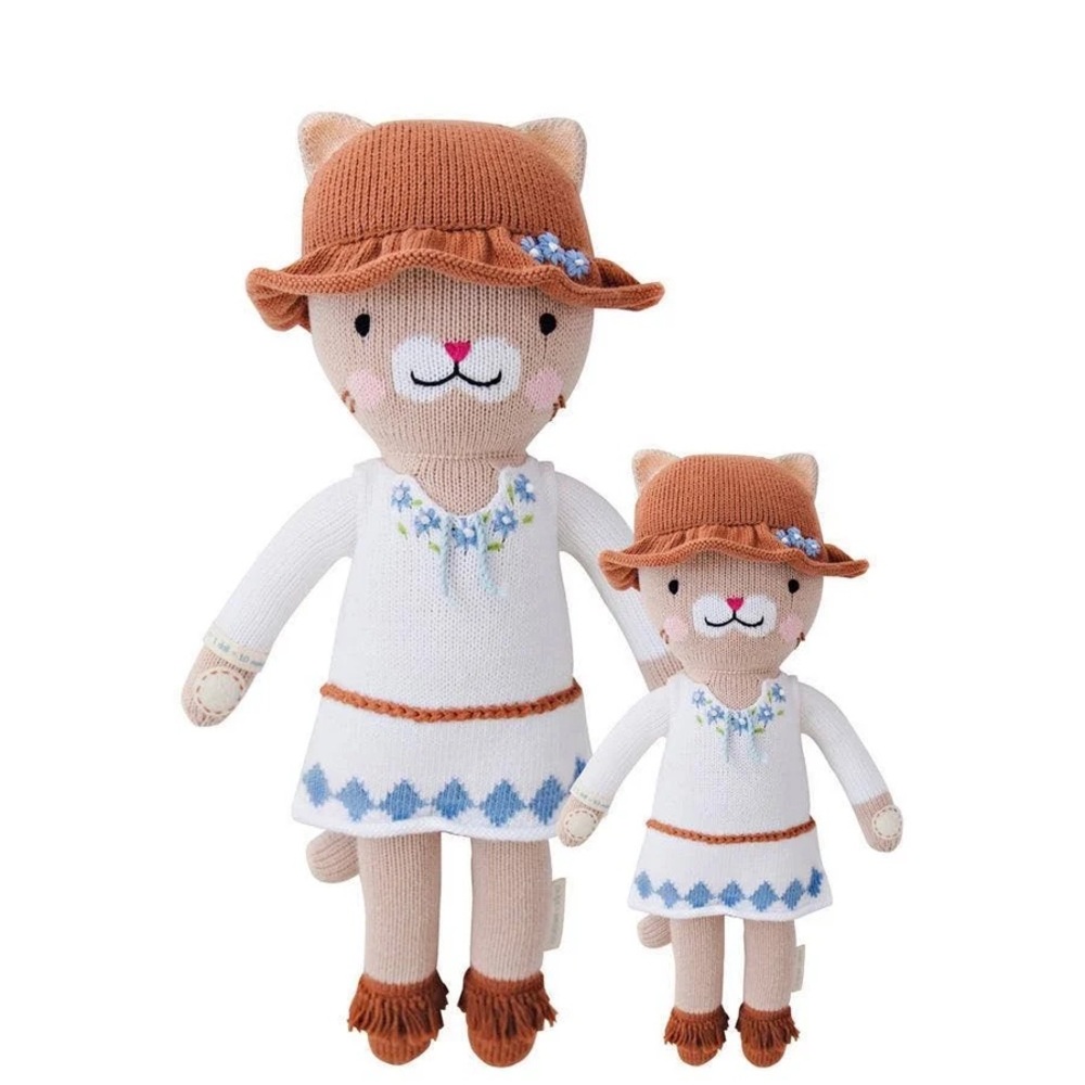 Cuddle & Kind Chelsea Cat Plush Regular 20" Handmade Knit Peru